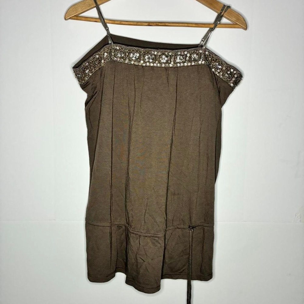 Weavers Girl Brown Beaded Mini Dress